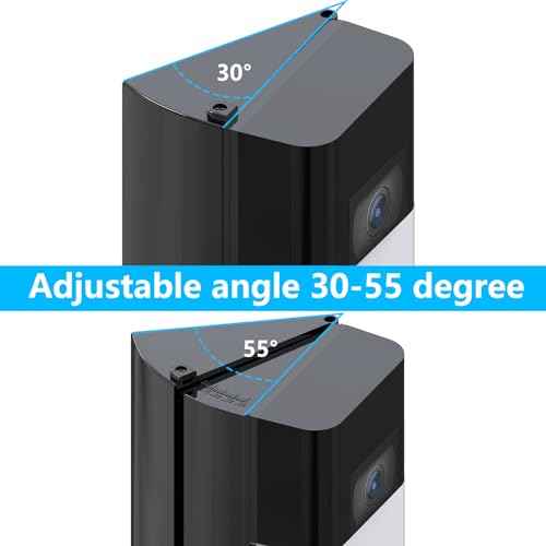 Adjustable 30 to 55 Degree Doorbell Angle Mount Compatible with Video Doorbell 1/2/3/4/(2020 Release)/Battery Doorbell Plus/Pro, Doorbell Camera Door Mount Wedge Kit for House