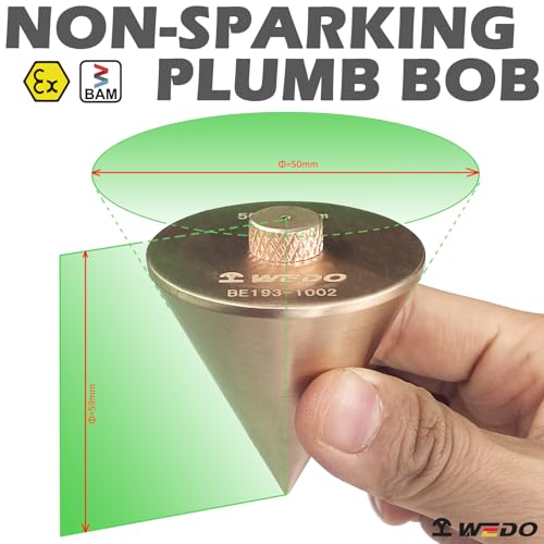 WEDO Non-Sparking Plumb Bob 10oz,Hanging Wire Hammer,Beryllium Copper
