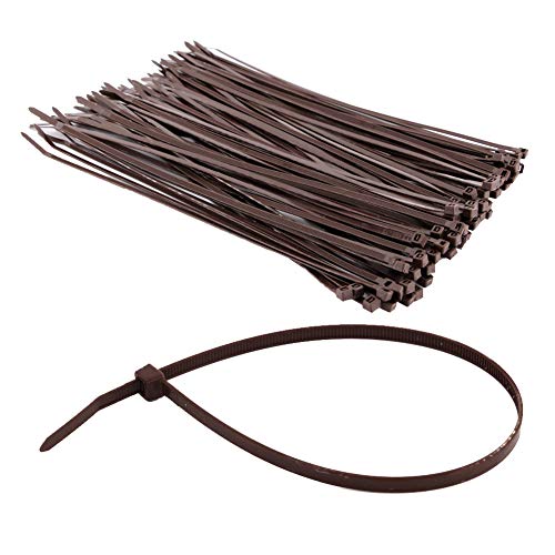 Strong Brown Zip Ties 12 Inch Wood Color Cable Ties Zip Tie, Heavy Duty Gardening Hand Tools Plants Ties 50 LBS Strength, 100 Pieces