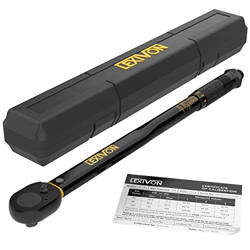 LEXIVON 1/2-Inch Drive Click Torque Wrench 10-150 Ft-Lb, Standard Variation LX-183
