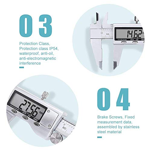 Digital Caliper Measuring Tool, Stainless Steel Vernier Micrometer