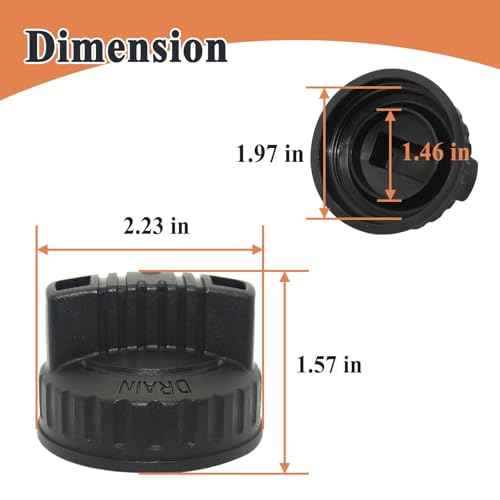 47922 Drain Cap for Wet/Dry Vacuum Cleaner, Vacuum Replacement Part, Dust Collector Accessory, 1.97'' ID