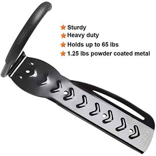 Dirza Bike Rack Garage Wall Mount Bike Hanger Bike Hooks Bike Storage Bicycle Vertical System for Garage Indoor Shed - Easily Hang/Detach - Holds up to 65 lb with Screws Black