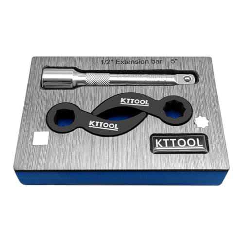 3 Pcs Pry Bar Wrench Adaptor Head, 2025 New Crowbar Adapter Head Tool, Half Shaft Removal Car Repairing Tools with Extension Bar for Tight Spaces, 1/2" D 4pt & 8pt Profile