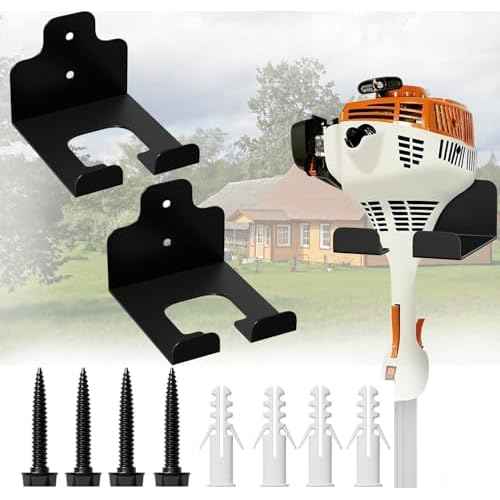 2 PCS Garage Organizer Trimmer Rack, Wall Mounted Tool Hanger for Grass Trimmer, Hedge Trimmer, Weed Whackers & Garden Tools ? Heavy Duty, Space-Saving, Anti-Rust Storage Rack for Garage & Home