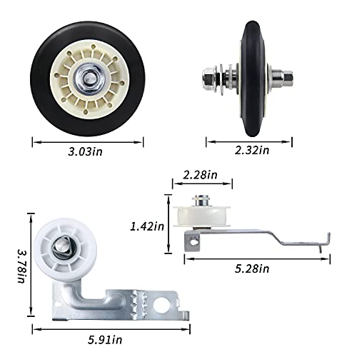 LG/Kenmore Dryer Repair Kit – Includes Drum Roller 4581EL2002C, Belt 4400EL2001A, Idler Pulley 4561EL3002A