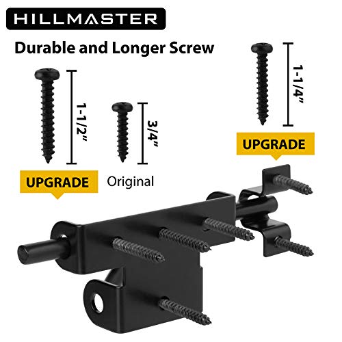 1 Pack Heavy Duty Black Slide Bolt Gate Latch for Wooden Fence Door Lock with Padlock Hole