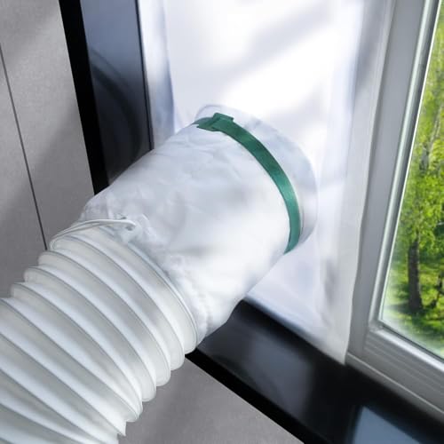 Loviga White Portable AC Window Vent Kit 10x64 Inch Adjustable Sealing
