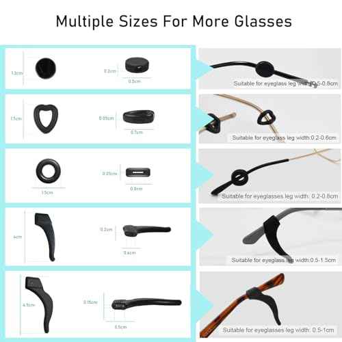 Eyeglasses Ear Grippers Set, 21 PCS Anti Slip Eyeglasses Holder Strap and Grip for Behind the Ear, Comfortable Silicone Holder for Sunglasses Presbyopia Glasses Sports Glasses