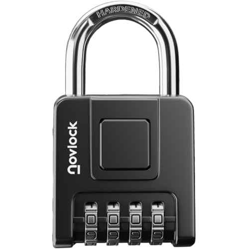 Combination Lock for Outdoor & Indoor | Heavy Duty, Weatherproof, 4-Digit Security | Padlock for Lockers, Gates, Fences, Sheds, Storage | 1-Pack, Black