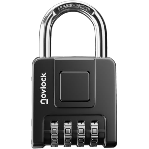 NovLock Black Combination Weatherproof Padlock - Indoor & Outdoor Use