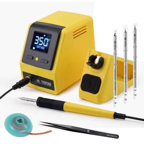 Soldering Station,Digital Display 75W Soldering Iron Kit with 3 Iron Head Tips+Tweezers+Absorbing tin strip£¬Precision Heat Control (212¡ÆF to 896¡ÆF)