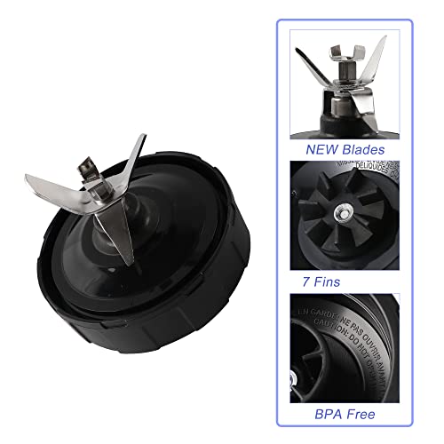 PODCAY 7-Fin Blender Replacement Blade Assembly for Ninja Auto-iQ (BL480/BL482/NN102) – 4" Cup 10cm