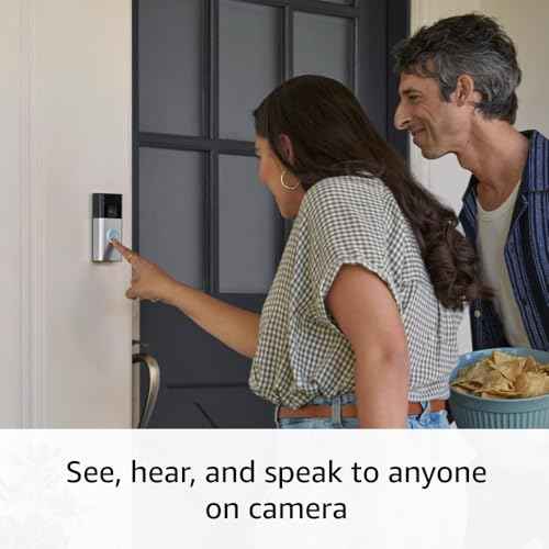 Ring Battery Doorbell | Home or business security with Head-to-Toe Video, Live View with Two-Way Talk, and Motion Detection & Alerts, Satin Nickel