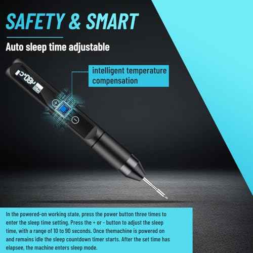 Micro Soldering Iron Kit with OLED Display, Adjustable Temp 356¡ÆF-896¡ÆF, High Power & Type-C Portable Pen Design | 3 Tips for Electronics Repair, DIY Projects (C210-I/IS/K)