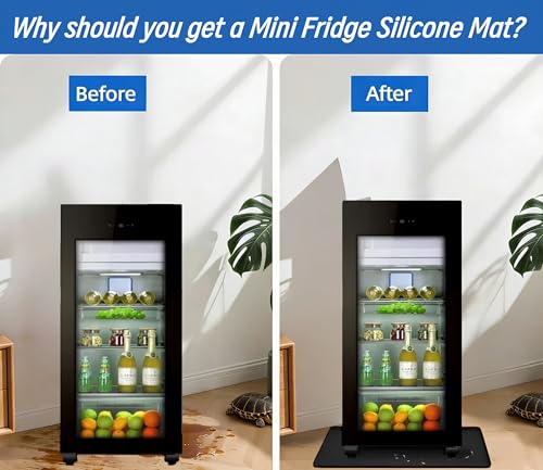 Punhard 19.7x19.7 in Silicone Drip Tray Mat for Mini Fridges, Black