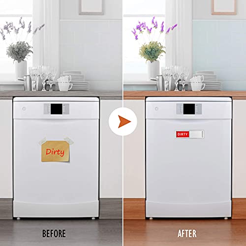 Cimkiz Dishwasher Magnet Clean/Dirty Sign - Silver, 7 x 2 in