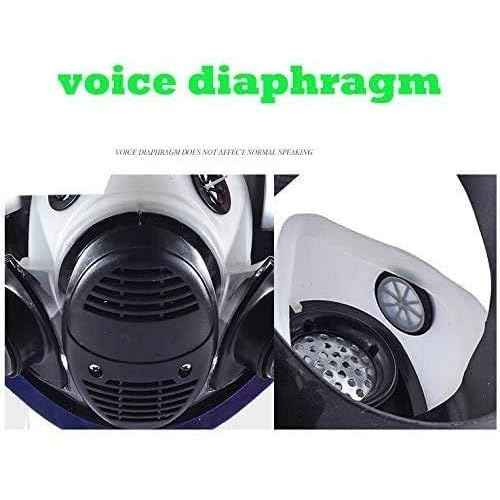 17 in 1 Full Face Large Size Respirator,Reusable Full Face Respirator Widely Used in Organic Gas,Paint Sprayer, Chemical,Woodworking,Dust Protector, Medium