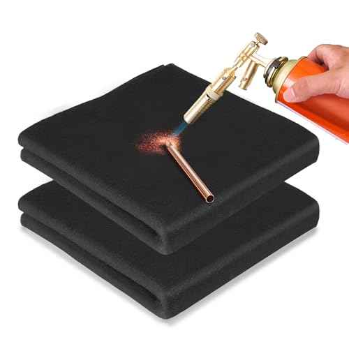 Fireproof Welding Blanket 20x20 Inch 2 Pack, 10mm Thick Heat Resistant Soldering Mat, UL and SGS Certified Insulation Pad for Plumbing, HVAC, Welding and Brazing