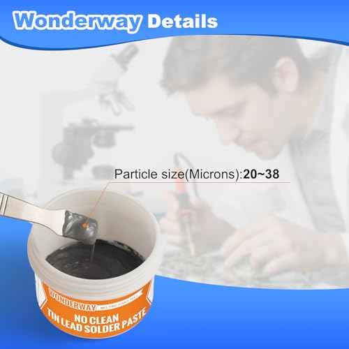 Sn63/Pb37 Solder Paste,T4 Particle, 183¡ÆC Melting, No-Clean Flux for Soldering, Supplied By Wonderway (100g)