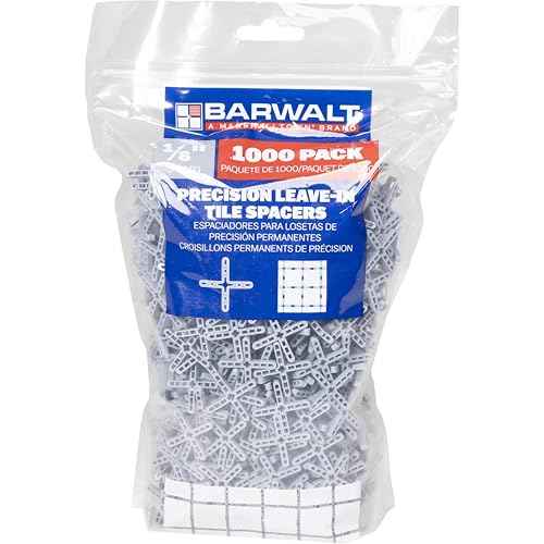 BARWALT Precision Leave-in-Tile Spacers, 1/8 Inch, 1000 Pack, Tile Leveling, 3TSX