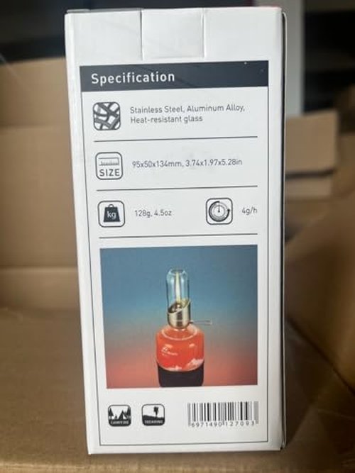 Fire-Maple Orange Camping Lantern Glass, Steel & Aluminum | Propane or Isobutane Fuel Canister Beautiful Lights | NO Mantles Needed | Propane Lanterns for Camping, Emergency Essential