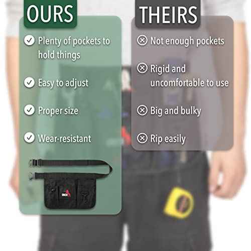 UNCO- Gardening Belt, Garden Tool Belts for Men, Waist Apron with Pockets, Construction, Carpenter Belt, for Men, Utility Belt Men