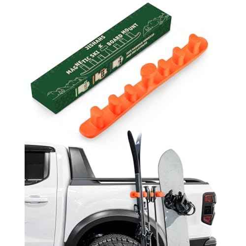 Magnetic Ski Holder for Side of Car ? Rig Strips Magnetic Snowboard Mount ? Prevent Ski and Snowboard from Tipping Over ? Protects Vehicle from Scratches - Snowboard Accessories(Orange)