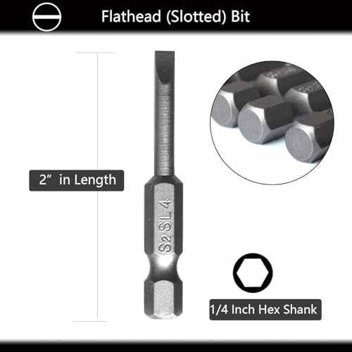7 Pieces Slotted Bit Set 1.6-6.0mm Flat Head Screwdriver Bits 1/4 Inch Hex Shank 2" Long