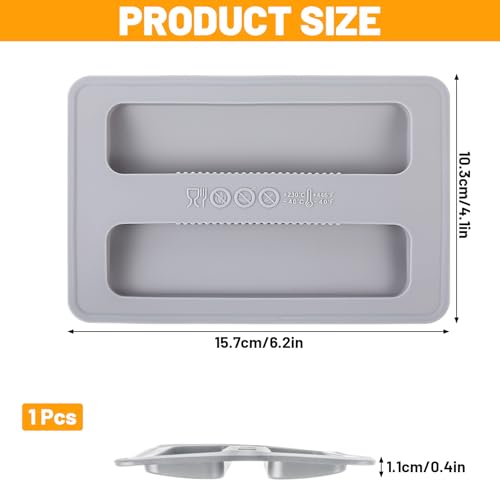 Dplolng Gray 2-Slice Silicone Toaster Cover - 15.7x10.3x1.1cm, Fits Most 2-Slice Toasters