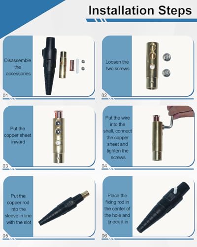 GMKYH CLS40 400A Camlock Connector Set - 5 Male & 5 Female Industrial Electrical Connectors