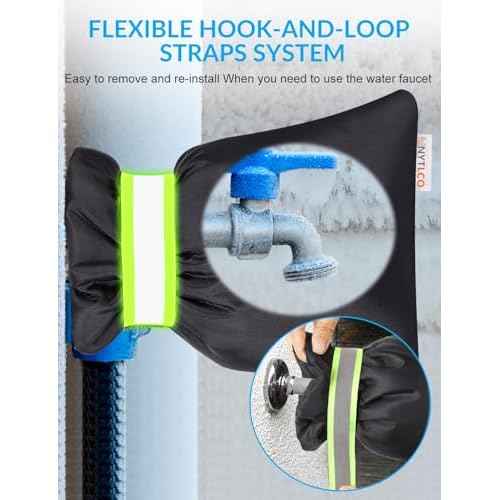 2Pack Outdoor Faucet Covers for Winter,8.3" H x 6.7" W Hose Bib Covers for Winter Freeze Protection, Outside Spigot Cover Insulated Waterproof Water Pipe Protector (Black-2Pack)