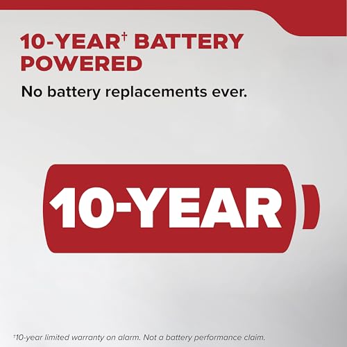 Kidde Smoke Detector with 10-Year Battery - 1 Pack, 85dB Alarm, LED Status