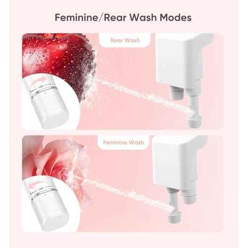 Ultra-Slim Bidet Attachment, Posterior&Feminine Wash-(Retractable Dual Nozzles), Non-Electric Bidet Attachment for Toilet Seat, Adjustable Fresh Cold Water Pressure, Stainless Steel Inlet (White)