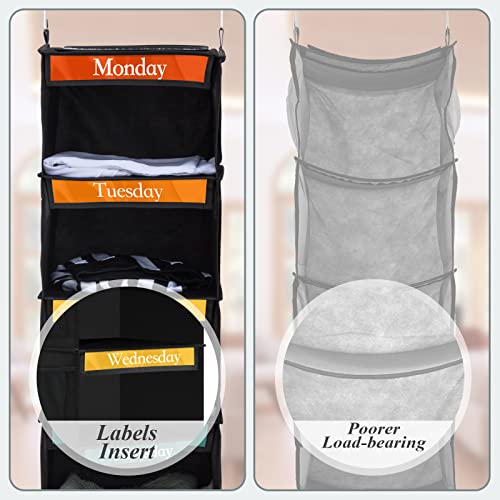 Amylove Black 2-Pack Kids Weekly Clothes Organizer with 6 Shelves & Pockets