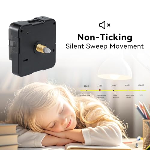 Roymnie 12mm Short Shaft Silent Clock Mechanism Replacement Battery Operated