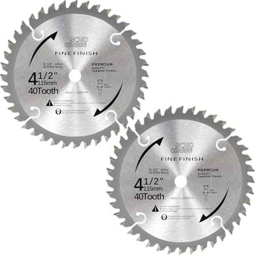 4-1/2 Inch Ultra-Thin Fine Finish Wood Cutting Circular Saw Blades, 3/8 Inch Arbor, 40-Tooth, 2-Pack