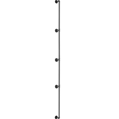 VEVOR Pipe Stair Handrail, 13FT Staircase Handrail, 440LBS Load Capacity Carbon Steel Pipe Handrail, Industrial Pipe Handrail with Wall Mount Support, Round Corner Wall Handrailing for Indoor, Outdoor
