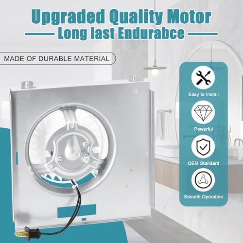 Criditpid Replacement Motor Assembly for Broan-Nutone Bathroom Exhaust Fans - Model S0504B000, 70 CFM, Quiet Operation, Includes Blower Wheel & Mounting Bracket