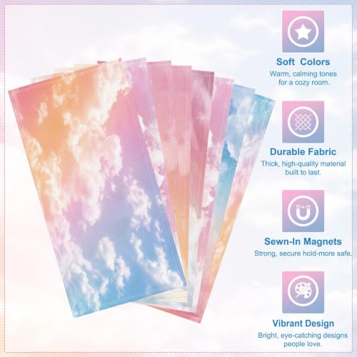 Pastel Cloud Fluorescent Magnetic Classroom Light Covers 8 Pack VELANORIQUE