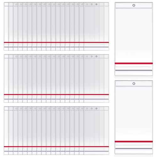 Faccito 50 Pcs Resealable Fire Extinguisher Tag Cover Waterproof Clear Fire Extinguisher Inspection Tag Covers Plastic Sleeve Annual Card Holder Label Bags