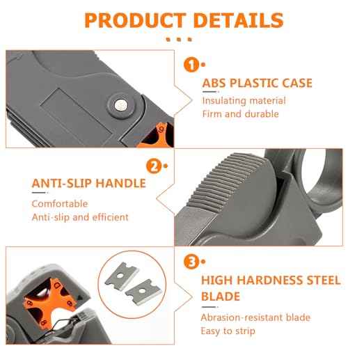 Rotary Coaxial Cable Stripper Cutter Tool, Cable Stripper Coaxial Wire Coax Stripping Tool RG6 RG62 RG58 RG59 Universal (Pack of 2)