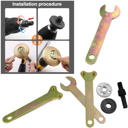 10 Pack Grinder Flange Angle Wrench Spanner with Metal Lock Nut and Connecting Rod Shank Mandrel Arbor Adapter Repair Kit Tool for Electric Hand Power Drill Grinders