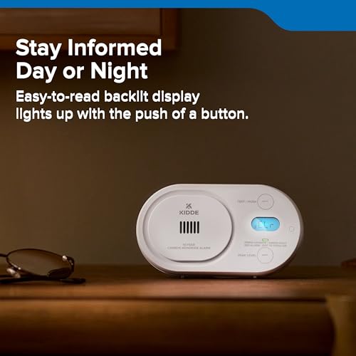 Kidde 10-Year Battery Carbon Monoxide Detector COBDL10 - Pack of 1, Wall or Table Mount
