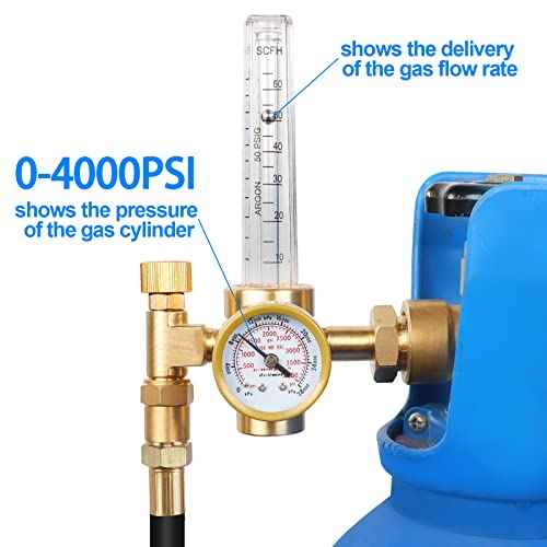 BETOOLL Argon Regulator - Welding Regulator - Argon/CO2 Mig Tig Flow Meter Gas Regulator Gauge with 6.6Ft Gas Hose