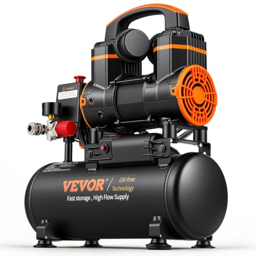 VEVOR 2.1 Gallon Oil-Free Air Compressor 1.2HP 2.2 CFM @ 90 PSI for Auto & Workshop