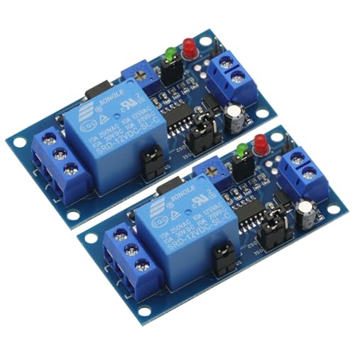 12V Relay Delay Switch Module with Timer, 8 Time Settings, Protection Diode