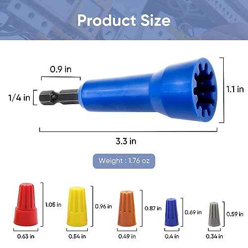 Wire Nut Twister,LISTENJIALE Wire Twister Tool for Drill and Wire Connector Driver with 1/4" Chuck(Blue)
