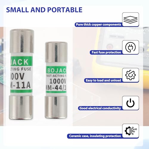 BOJACK Multimeter Fuses DMM-11A & DMM-44/100 Pack of 6 Replacement Fast Blown Fuses