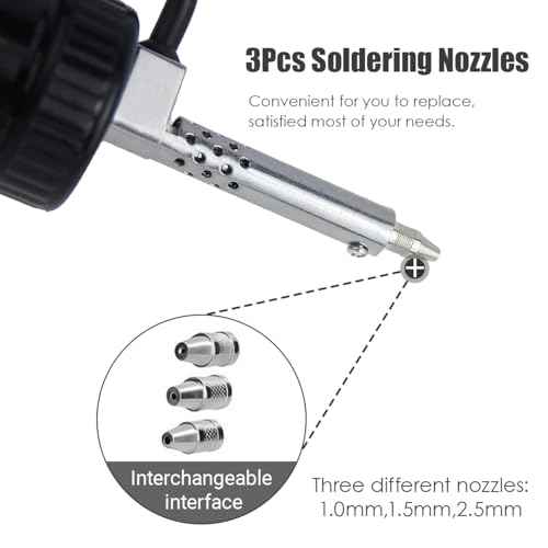 Solder Sucker Desoldering Pump, Automatic Electric Desoldering Gun Station Sucking Vacuum Pump AC110V 30W Iron Tin Solder Removal Repair Tool with 3pc Soldering Suction Tips